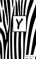 Y: Personalized Initial Journal/Notebook/Diary - Zebra Print