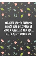 Miracles happen everyday, change your perception of what a miracle is and you'll see them all around you.