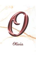 Olivia: 1 Year Weekly Planner with Note Pages (12 Months) - White Marble Rose Gold Pink Effect Letter O - 2020 - 2021 - Week Planning - Monthly Appointment 