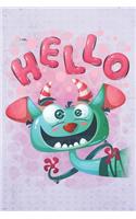 Hello: Monster Nifty Cute Cartoon October Wide Ruled Paper Autumn Boo Ghost Bat Moon Notebook Journal Blank Lined Workbook for Teens Kids Students Girls fo(4 Halloween Cute Monster Journal Notebook)