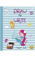 Draw & Write: Blank Journal for Kids- Primary Composition Notebook with top half of page for drawing and lined bottom page for writing- Wide-Ruled- 100 Pages- 8" 