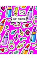 Sketchbook: Blank Sketch Book Workbook Journal for Drawing, Sketching or Doodling for Girls Pink Cartoon Stickers