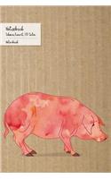 Notizbuch Schwein, Liniert, 130 Seiten