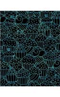 Journal Notebook Cupcakes Pattern 4: 172 Page Blank Journal 8 x 10 Size, Unlined For Journaling, Writing, Planning or Doodling.(14 Artsy Plain Journals)