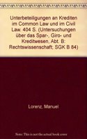 Unterbeteiligungen an Krediten Im Common Law Und Im Civil Law