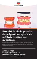 Propriétés de la poudre de polyméthacrylate de méthyle traitée par autoclave