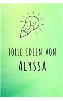 Tolle Ideen von Alyssa: Kariertes Notizbuch mit 5x5 Karomuster für deinen Vornamen