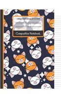 Composition Notebook: Cute Orange & White Kittens with Stars College Ruled Notebook or Journal for Writing Notes... for Girls, Women, School, Students and Teachers (Cat G