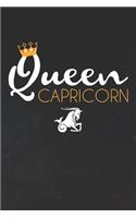 Capricorn Notebook 'Queen Capricorn' - Zodiac Diary - Horoscope Journal - Capricorn Gifts for Her