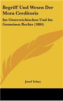 Begriff Und Wesen Der Mora Creditoris