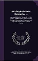 Hearing Before the Committee ...