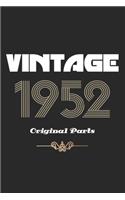 Retro Birthday - Vintage 1952 Notebook Original Parts Gift