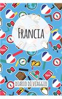 Francia Diario di Viaggio: Pianificatore di viaggio I Pianificatore di viaggio su strada I Diario a griglia a punti I taccuino I Diario tascabile I Regalo per Backpacker