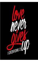 Love never gives up