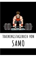 Trainingstagebuch von Samo: Personalisierter Tagesplaner für dein Fitness- und Krafttraining im Fitnessstudio oder Zuhause