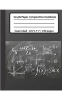 Graph Paper Composition Notebook Quad ruled - 8.5" x 11" - 200 pages