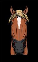 Notebook: Brown Horse Head Illustration - 100 Graph Paper Pages - Soft Cover - Small Size - 5 x 8 inch