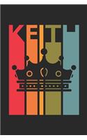 Keith: Vintage Custom Personalized Lined Name Notebook, Diary, Journal - Retro Birthday, Christmas Gifts for Son, Nephew, Brother, Dad, Father: Medium Coll