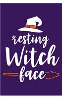 Resting Witch Face: Blank Lined Notebook Journal: Halloween Trick or Treat Gift 6x9 - 110 Blank Pages - Plain White Paper - Soft Cover Book