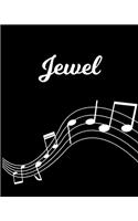 Jewel: Sheet Music Note Manuscript Notebook Paper - Personalized Custom First Name Initial J - Musician Composer Instrument Composition Book - 12 Staves a 