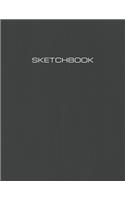 Sketchbook: Artist's Notebook for Drawing, Designing, Sketching and Writing. Large 8.5 x 11 size, 120 blank pages. Textured Black Modern Minimalist Design Sketc