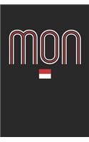 Vintage Monaco Notebook - Monaco Diary - Retro Monacan Flag Journal - Monaco Gifts
