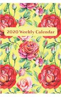 2020 Weekly Calendar: Watercolor Old Fashioned Roses