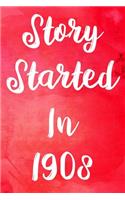 Story Started In 1908: The perfect gift for a birthday - unique personalised year of birth journal!