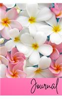 Journal: Gratitude Journal 6x9 100 Pages Plumeria Flower Pink Cover