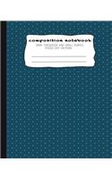 Composition Notebook Dark Turquoise and Small Purple Polka Dot Pattern