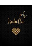 Isabella: Black Personalized Lined Journal with Inspirational Quotes