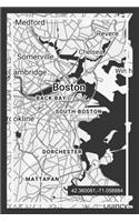 Daily Planner: Book with Boston Massachusetts Map Cover Design ( USA )