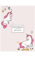 Notebook unicorn: Cute unicorn in love on pink cover and Lined pages, Extra large (8.5 x 11) inches, 110 pages, White paper(5 Cute Unicorn in Love on Pink Notebook)