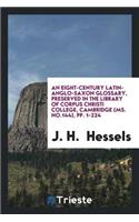 An Eight-Century Latin-Anglo-Saxon Glossary