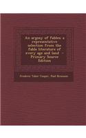 An Argosy of Fables; A Representative Selection from the Fable Literature of Every Age and Land