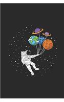 Astronomer With Planet Balloons: Graph Paper Notebook (6" x 9" - 120 pages) Simple Astronomy Notebook Design for Gift / Daily Journals
