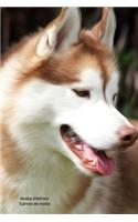 Husky Sibérien Carnet de notes: Journal A5 ligné original de 119 pages- Une belle idée de cadeau original et sympa pour les amoureux des animaux