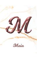 Maia: 1 Year Weekly Planner with Note Pages (12 Months) - White Marble Rose Gold Pink Effect Letter M - 2020 - 2021 - Week Planning - Monthly Appointment 