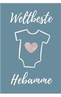 Weltbeste Hebamme: A4 Notizbuch PUNKTIERT liebevolles Geschenk für deine Hebamme Geburtshelferin oder Entbindungshelferin - schöne Geschenkidee als Dankeschön - Hebamm