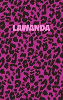 Lawanda: Personalized Pink Leopard Print Notebook (Animal Skin Pattern). College Ruled (Lined) Journal for Notes, Diary, Journaling. Wild Cat Theme Design wi