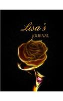 Lisa's Journal: 8.5x11 Journal, Notebook, Diary Keepsake for Women & Girls! Gold on Black Journal to Write in for Women has 120 pages and 58 Inspiring Quotes from F