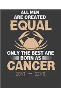 All Men are Created Equal Only the Best are Born as Cancer: Zodiac Cancer Gifts for Men Women Girls. Zodiac Cancer Notebook. 8.5 x 11 size 120 Lined Pages Zodiac Cancer Journal.