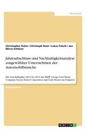 Jahresabschluss- und Nachhaltigkeitsanalyse ausgewählter Unternehmen der Automobilbranche: Die Geschäftsjahre 2012 bis 2015 der BMW Group, Ford Motor Company, Toyota Motor Corporation und Tesla Motors im Vergleich