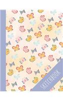 Flying butterflies sketchbook: Unique sketchbook 120 pages, 8.5x11 inches, great for artists and butterfly lovers, perfect gift for graphic designers, kids and students.