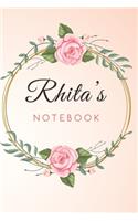 Rhita's Customized Floral Notebook / Journal 6x9 Ruled Lined 120 Pages School Degree Student Graduation university