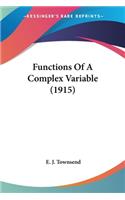 Functions Of A Complex Variable (1915)