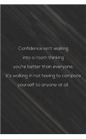 Confidence Isn T Walking Into A Room Thinking You Are Better Than Everyone. It's Walking In Not Having To Compare Yourself To Anyone At All