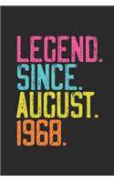 Legend Since August 1968: Graph Ruled Notebook - Journal 51st Birthday for Woman and Men