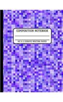 Composition Notebook Cursive Writing Paper: Fun Trendy Pixel Back to School Writing Book for Students and Teachers in 8.5 x 11 Inches