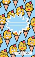 Notebook: Emoji On Ice Cream Lined Notebook / Journal